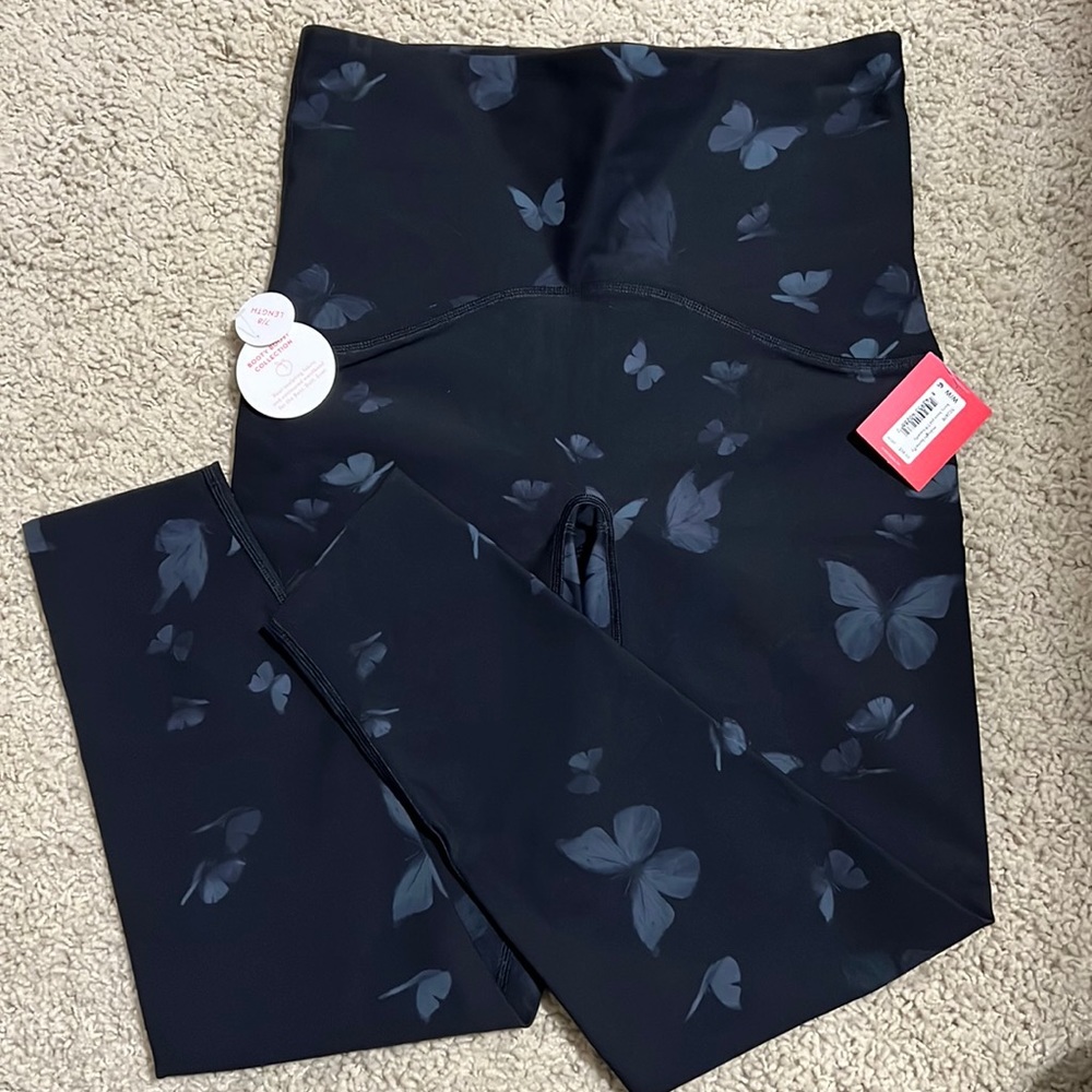 SPANX Booty Boost 7/8 midnight butterfly leggings